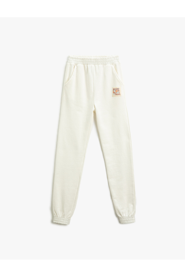 Jogger Sweatpants with Label Detail, Pockets, Elastic Waist