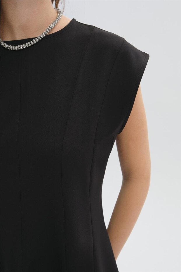 Siyah Mini Elbise - 4