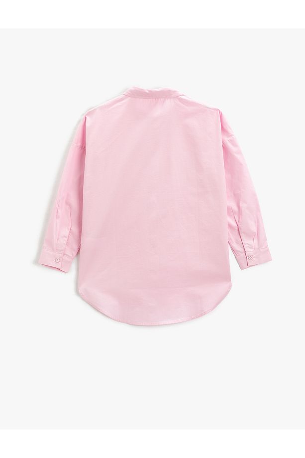 Oversize Gömlek Tek Cepli Uzun Kollu Pamuklu - 2