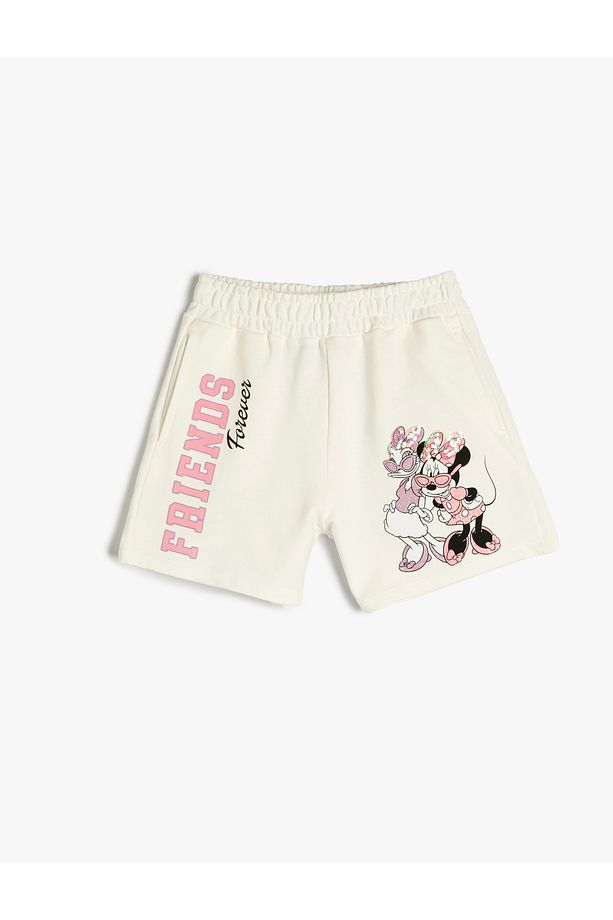 Minnie Mouse Ve Daisy Duck Şort Cepli Beli Lastikli Pamuklu - 1