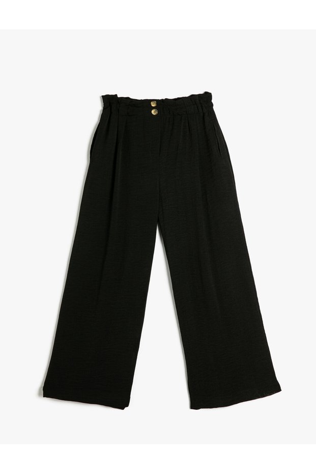 Wide Leg Trousers with Elastic Waist