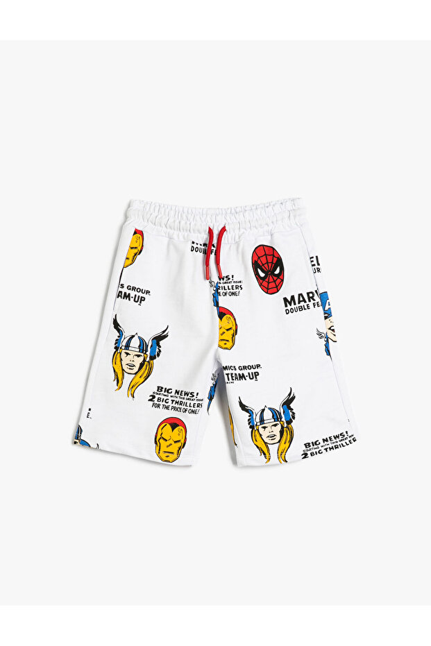 Avengers Shorts Licensed Tie Waist Pocket Cotton