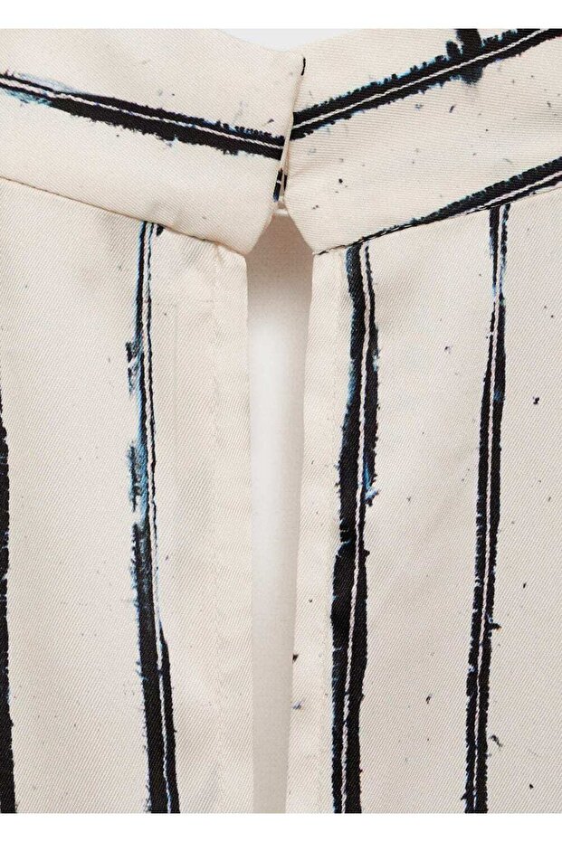 Çizgili saten tulum - 5