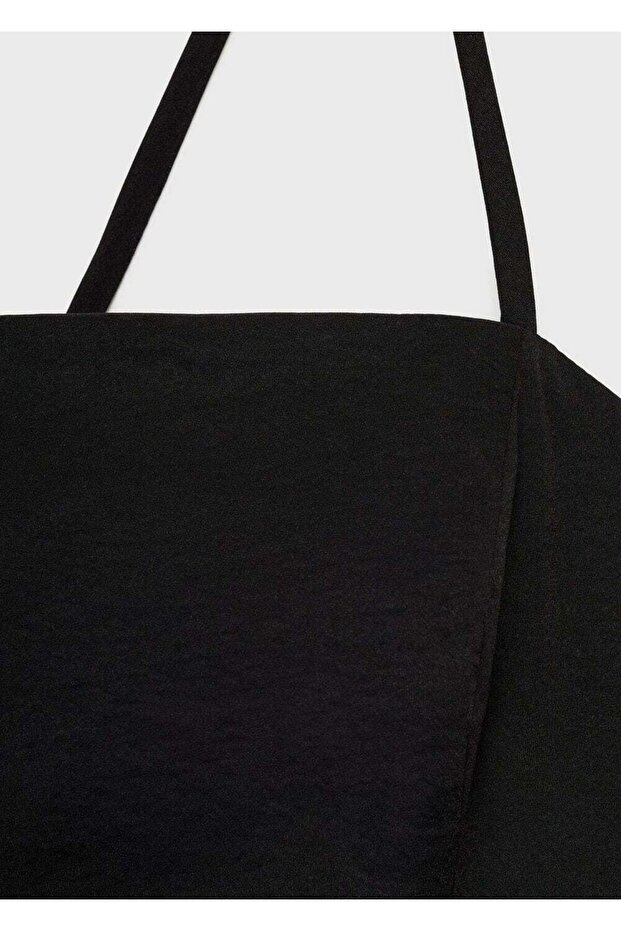 Sırtı çapraz pilili elbise - 8