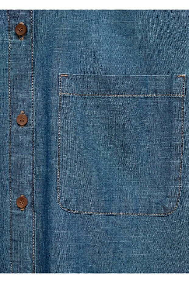 Cepli denim gömlek - 7