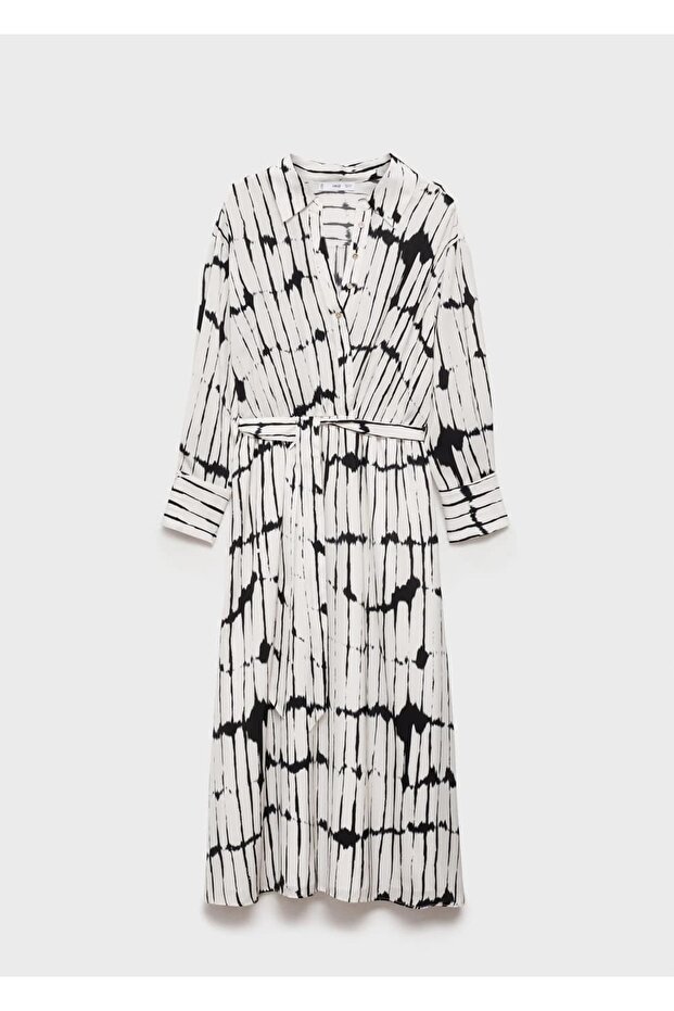 Desenli gömlek elbise - 2