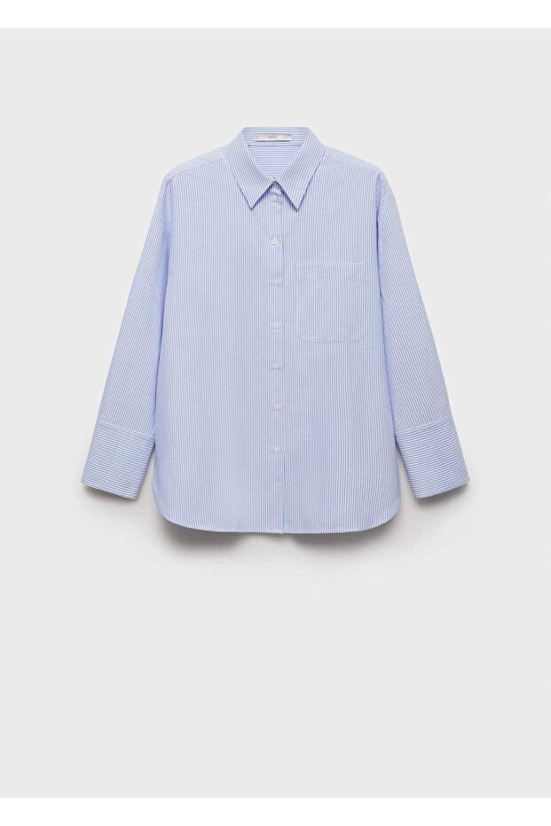 Çizgili Pamuklu Gömlek - 3