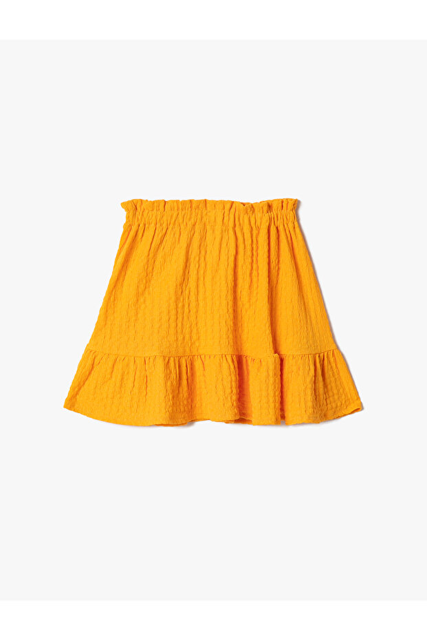 Midi Skirt Textured Elastic Waist