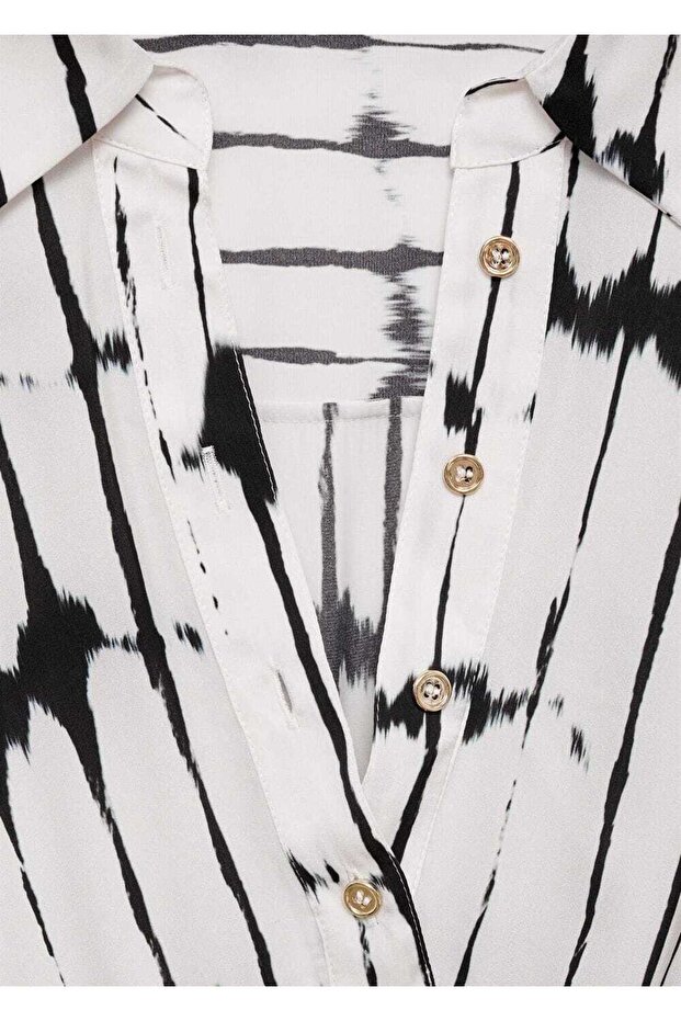 Desenli gömlek elbise - 7