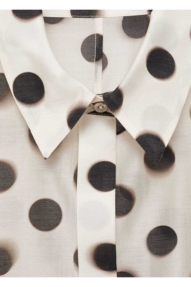 Puantiyeli lyocell gömlek - 7