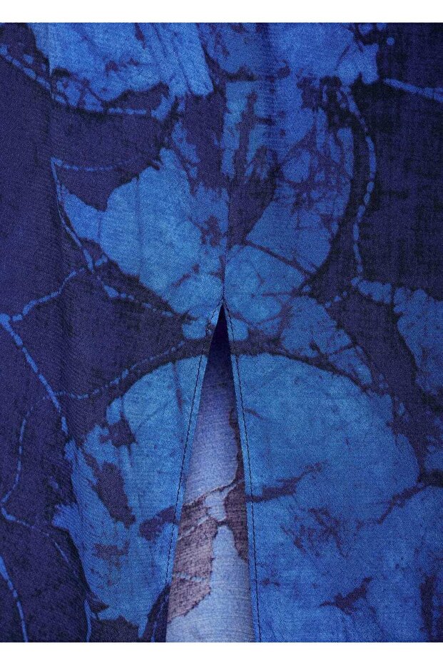 Askılı desenli elbise - 6