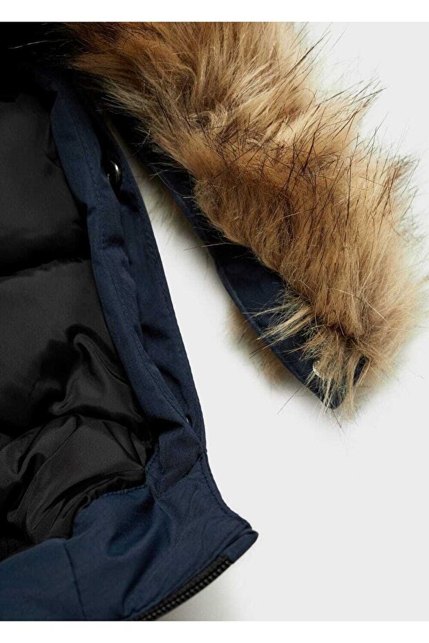 Kapüşonlu kapitone anorak - 5