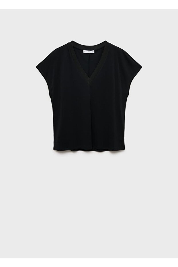 V Yakalı Tişört - 3