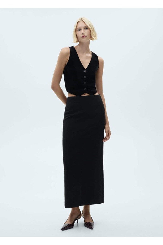 Crop kadife yelek - 2