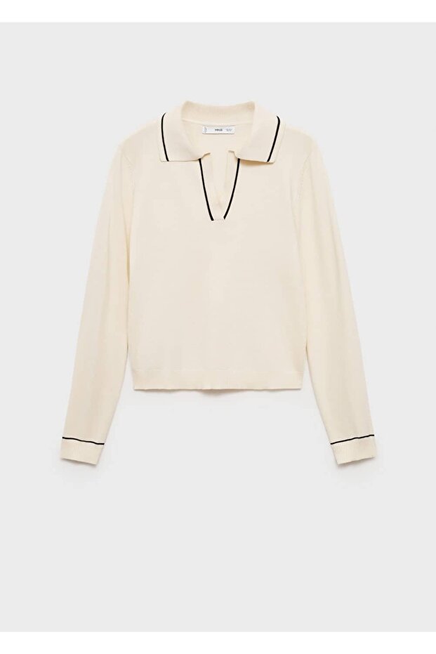 Пуловер с поло яка - 3