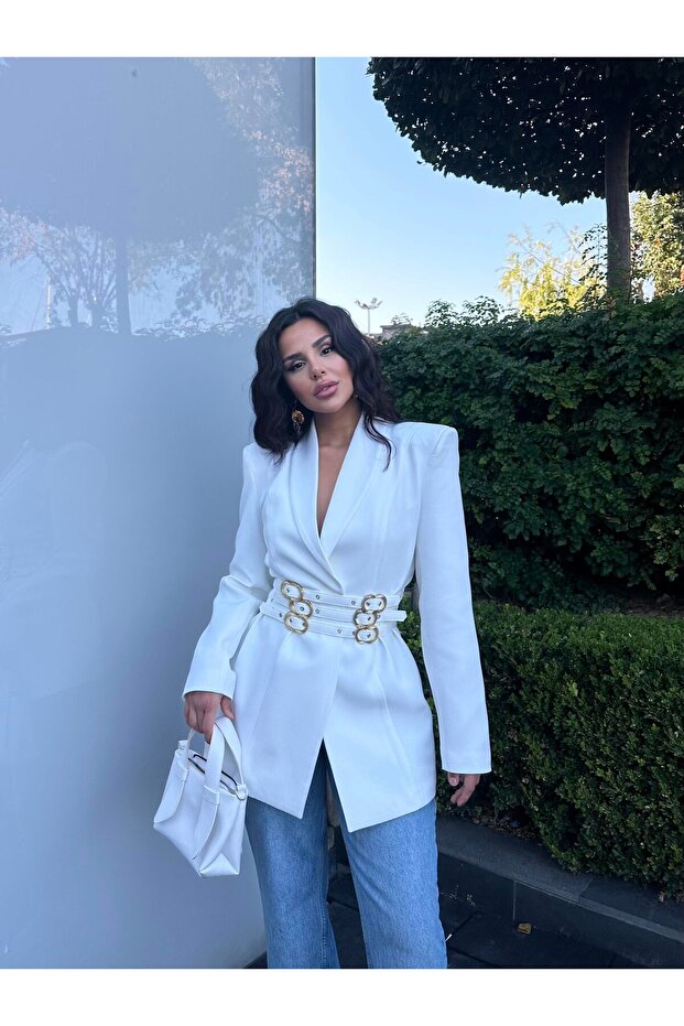 Dámska bunda s detailom opasku - 1