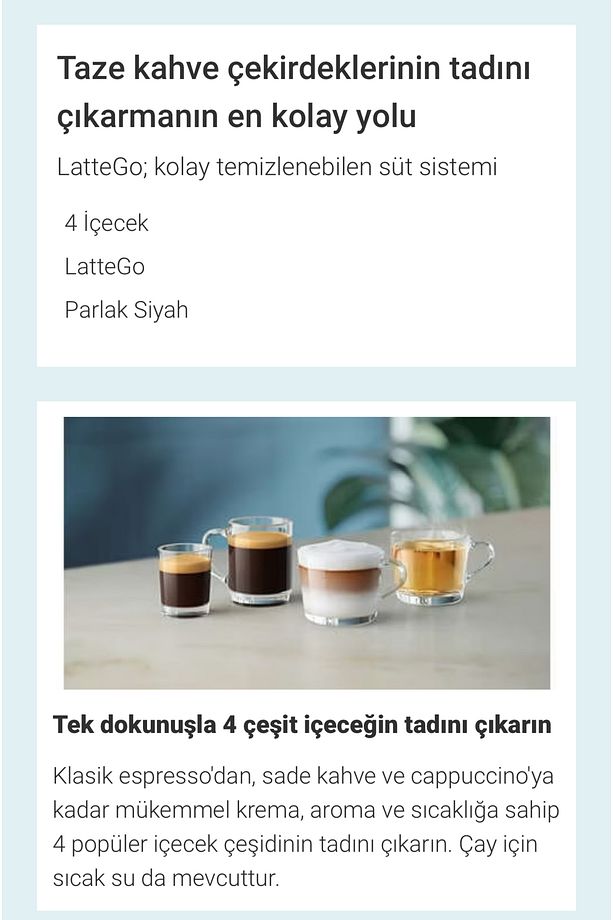Lattego Premium Tam Otomatik Espresso Makinesi, Tek Dokunuşla 4 Çeşit Içecek - 3