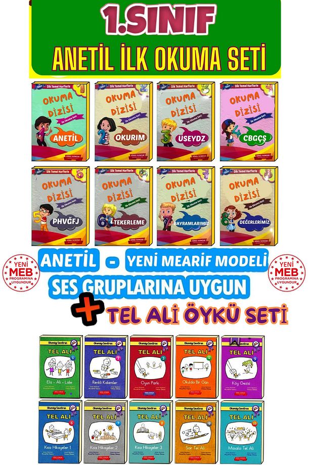 1. Sınıf Anetil Ilk Okuma Hızlandırma Seti (8 KİTAP) Ve Tel Ali Öykü Seti (10 KİTAP) Toplam 18 Kitap - 4
