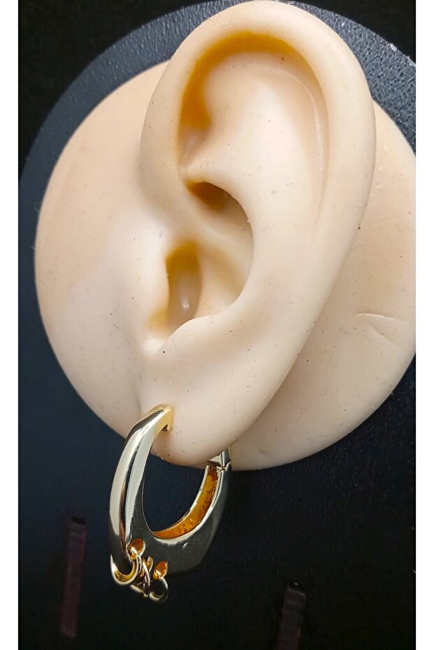 Women's Gold Color Oval Dangle Earrings