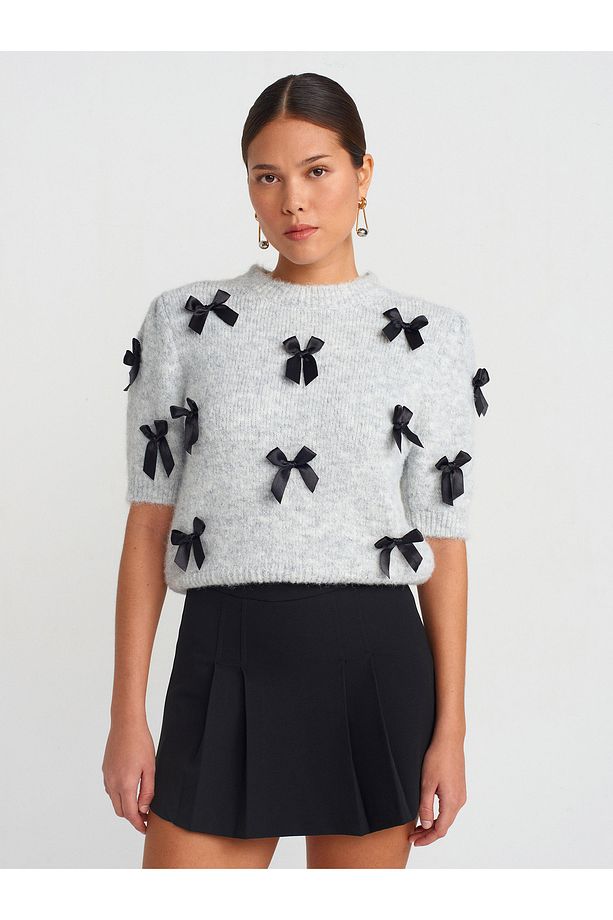 80847 Pilili Bermuda Şort-Siyah - 3