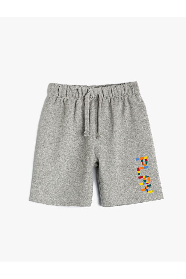Shorts with Tie Waist and Game Print Detail