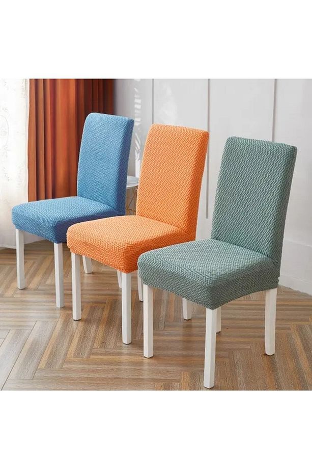 6 Lı Tuğla Desen Standart Esnek Yüksek Kaliteli Yıkanabilir Sandalye Örtüsü - 3