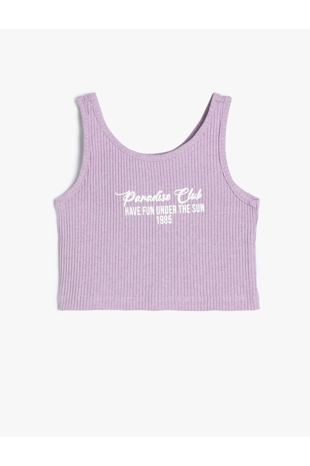 Athlete Slogan Printed Round Neck Strap Ribbed