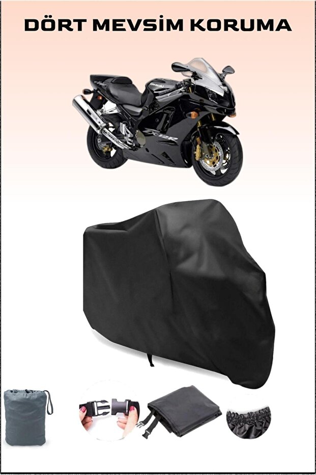 Black Kawasaki Zx-12 R Compatible Motorcycle Tarpaulin, Motor Cover