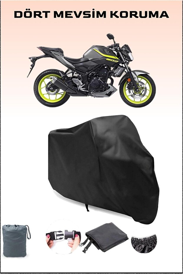 Black Yamaha Mt-03 Compatible Motorcycle Tarpaulin, Engine Cover
