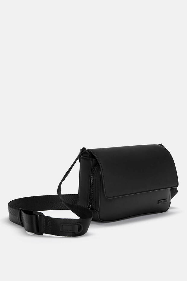 Kapaklı ve kaplamalı çapraz çanta - 4