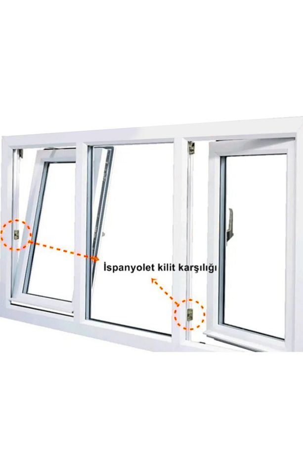 8 ADET Pimapen PVC Pencere ve Kapı Kilit İspanyolet Karşılığı (Tek Delikli Standart Model) - 2