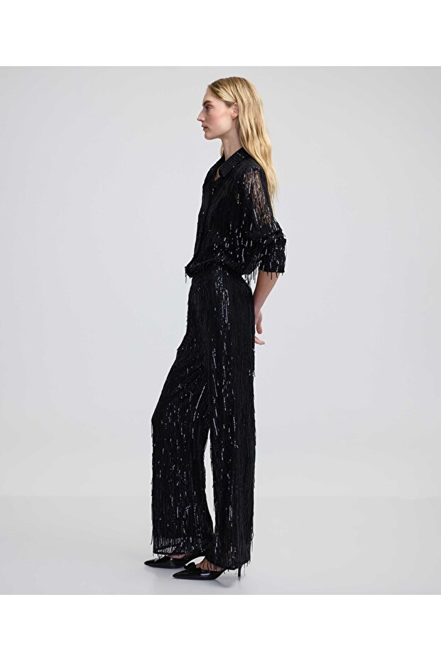 Payet işlemeli pantolon - 5