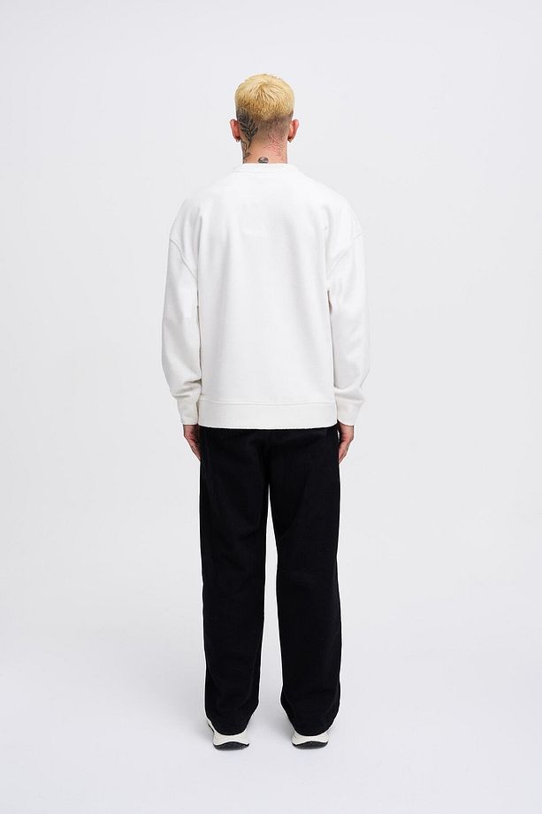 Erkek Ponte Kaşmir Oversize Ekru Sweatshirt - 5