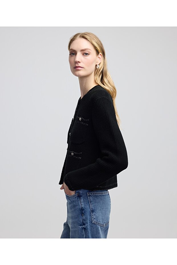 Çok cepli triko ceket - 5