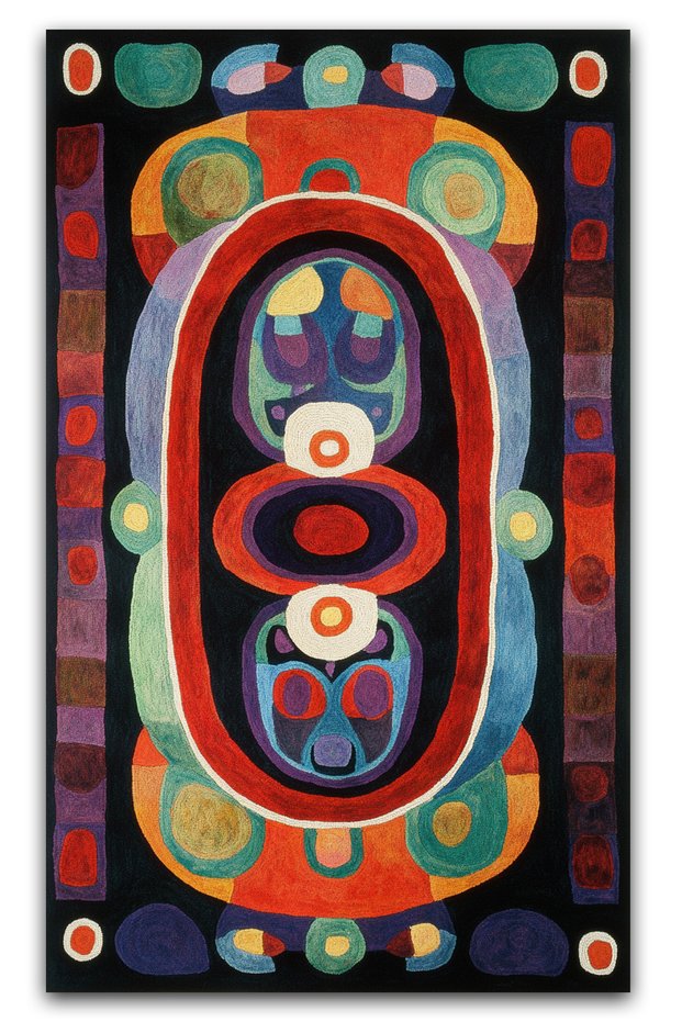 Nora Art Abstract Pattern Multicolor Woven Base Modern Decorative Carpet Noraart33