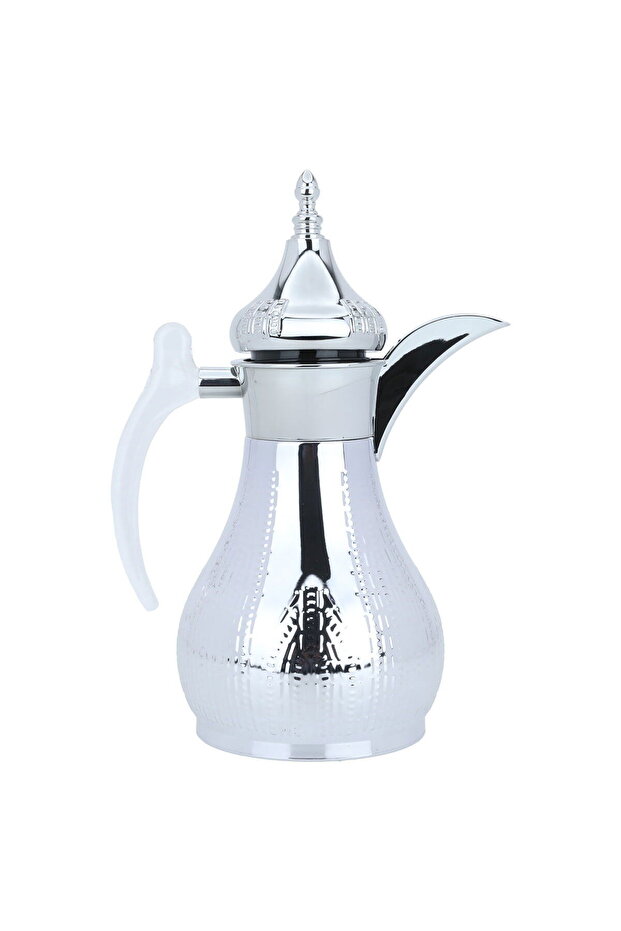 Haila Silver Thermos, Embossed With Transparent Handle, 1 Liter