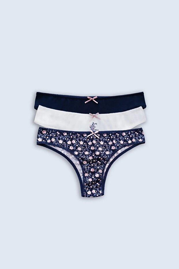 Women's 2701 Economic Pack of 3 Cotton Basic Brazilian Panties