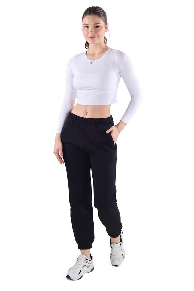 Siyah Paça Lastik Eşofman 8000M - 7