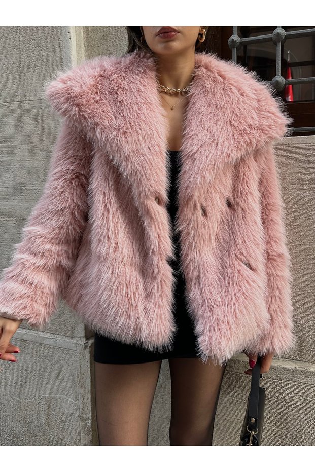Wide Collar Filled Premium Sun Fur with Slippers