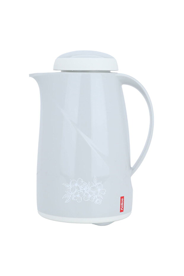 Helios German Thermos, Light Gray, Rose Pattern, 0.6 Litres