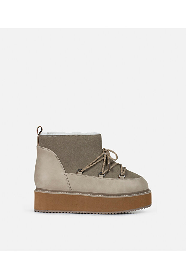 Pelüş garnili bağcıklı bot - 1