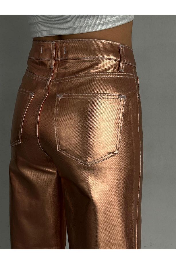 BRONZ RENK VARAK BASKILI  PANTOLON - 5
