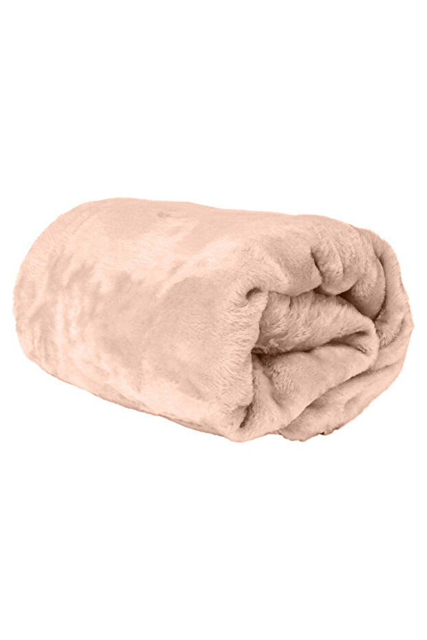 Double-Flannel Micro-Fleece Throw Blanket, 200 x 220 cm, Cream