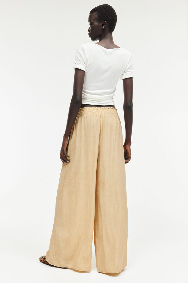 Geniş Krinkle Pantolon - 5