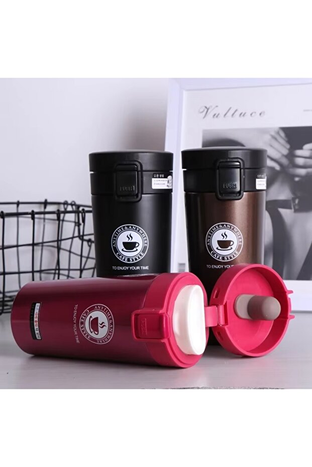 500 ML SİYAH RENK PASLANMAZ ÇELİK TERMOS - 4