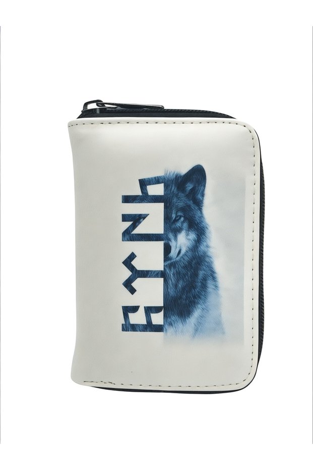 Special Design Turkish-Bozkurt Image Zippered Coin Compartment Card Holder Kids & Teenagers Wallet