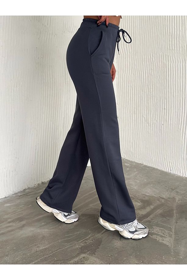 Şardonlu Modal Eşofman Altı -geniş Paça Eşofman Altı - 6