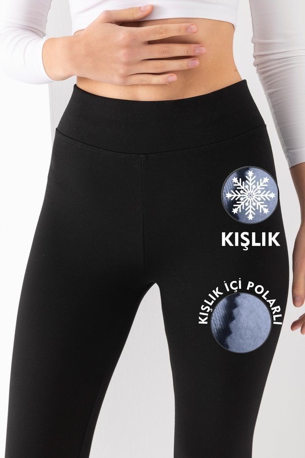 Winter Women's Interlock Steel Knitted Underwear with Fleece Lining – Does Not Show through – High Waist – Black