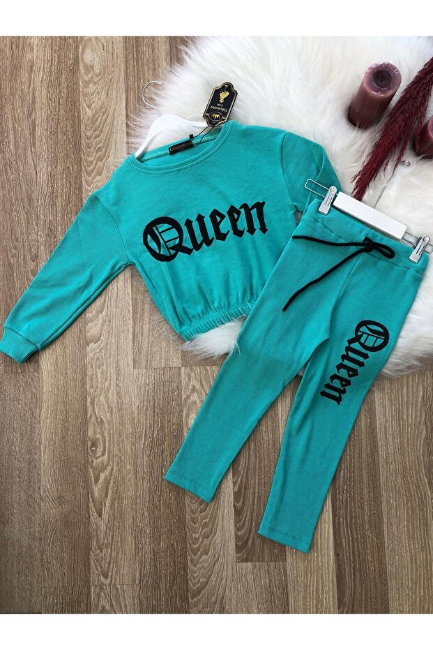 Girl's Printed 6/12 Years Tracksuit Set