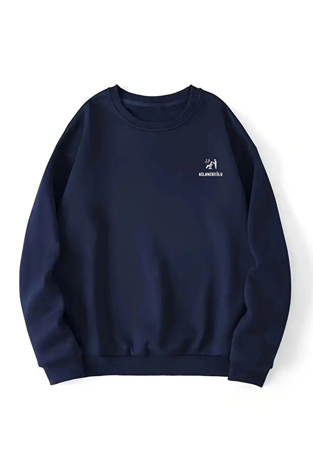 Aslaneroğlu Printed Unisex Oversize Crew Neck Sweatshirt